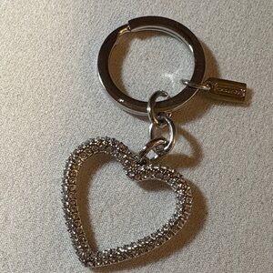 Coach Silver Heart Keychain